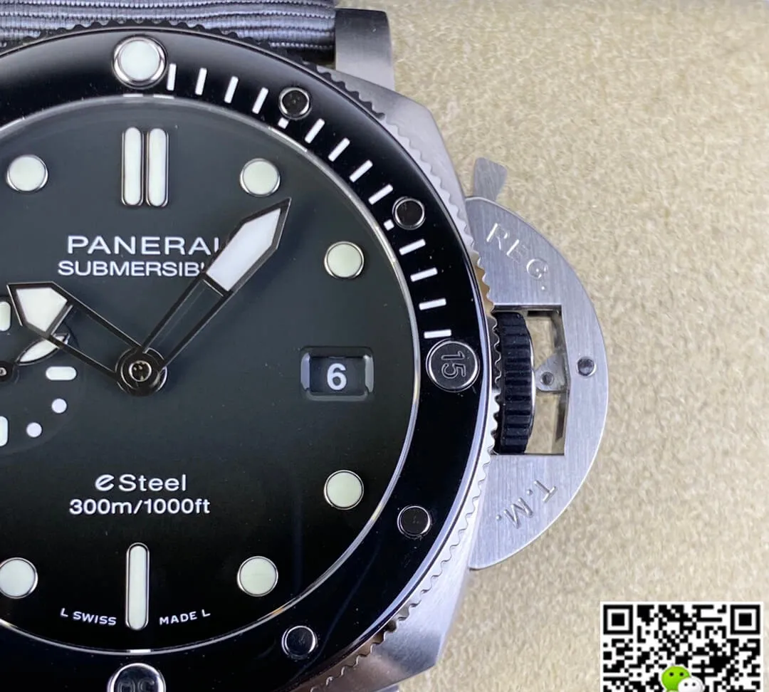 SBF Panerai Submersible PAM01288 VS Factory 1:1 Best Edition Replica Watch Leather Strap