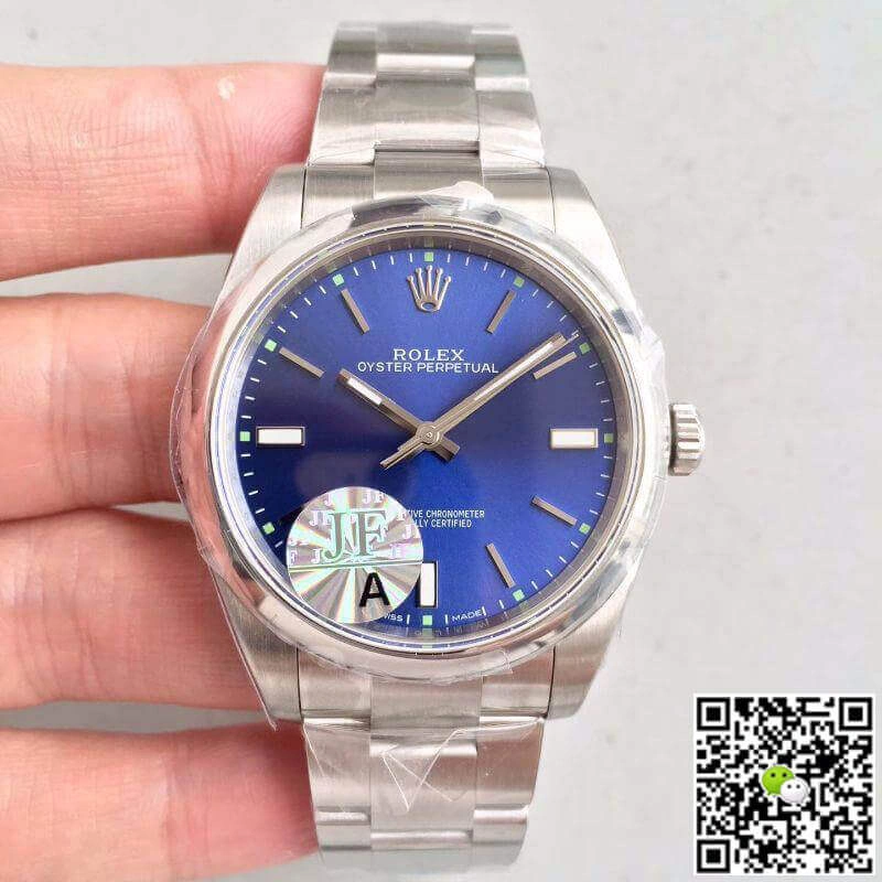 Rolex Oyster Perpetual 114300 JF Factory 1:1 Best Edition Replica Watch Swiss ETA3132 Blue Dial