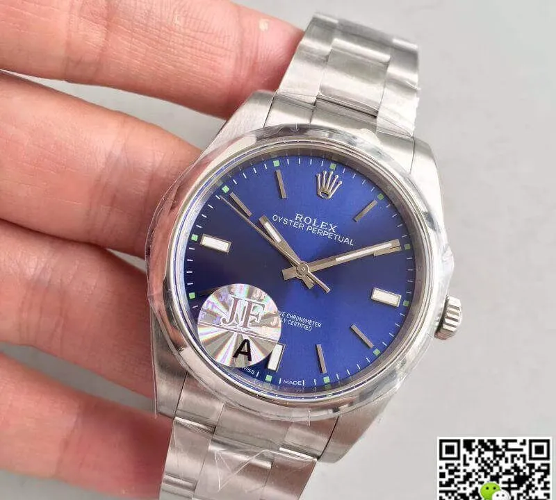Rolex Oyster Perpetual 114300 JF Factory 1:1 Best Edition Replica Watch Swiss ETA3132 Blue Dial