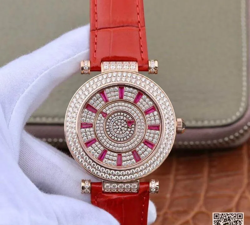 Franck Muller DM Rose Gold Double Mystery Diamond Ruby DM42D2RCD GS Factory 1:1 Best Edition Replica Watch Swiss FM.800