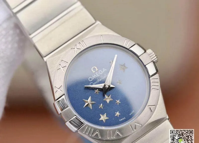 Omega Constellation Quartz Ladies 27mm TW Factory 1:1 Best Edition Replica Watch Swiss Eta Quartz 1376 Blue Dial