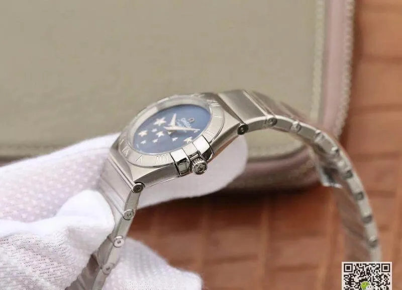 Omega Constellation Quartz Ladies 27mm TW Factory 1:1 Best Edition Replica Watch Swiss Eta Quartz 1376 Blue Dial