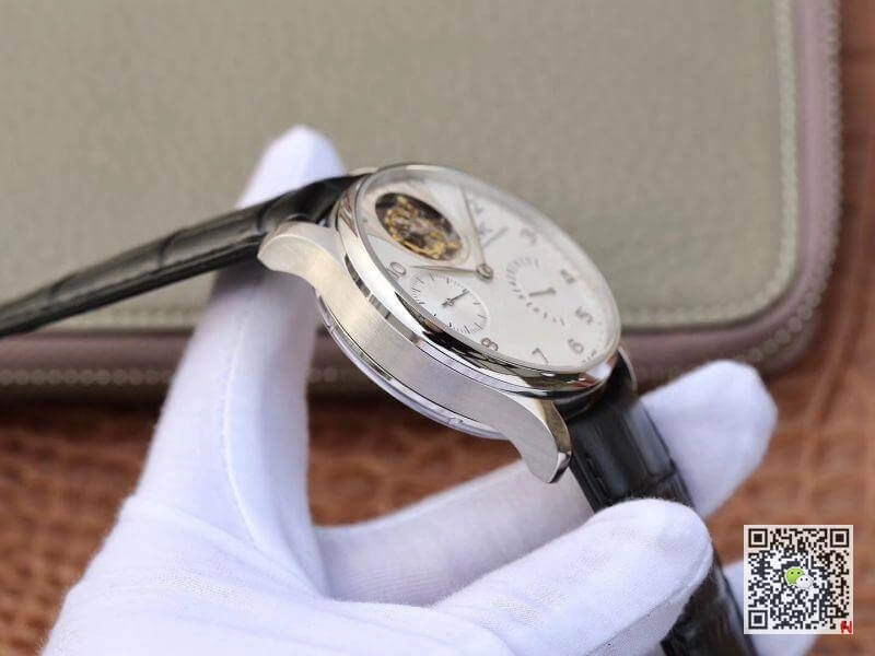 IWC Portuguese IW504202 Real Tourbillon 1:1 Best Edition Replica Watch White Dial On Black Leather Strap Swiss ETA Tourbillon