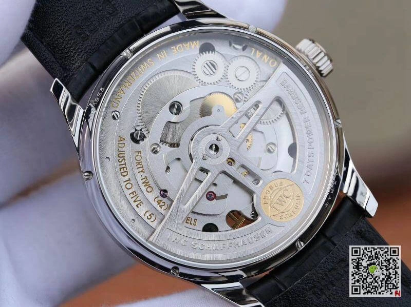 IWC Portuguese IW504202 Real Tourbillon 1:1 Best Edition Replica Watch White Dial On Black Leather Strap Swiss ETA Tourbillon