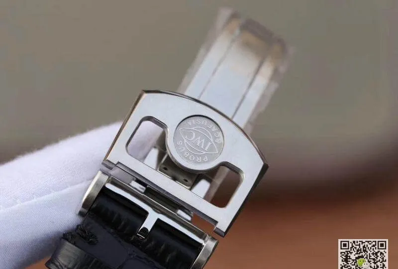 IWC Portuguese IW504202 Real Tourbillon 1:1 Best Edition Replica Watch White Dial On Black Leather Strap Swiss ETA Tourbillon