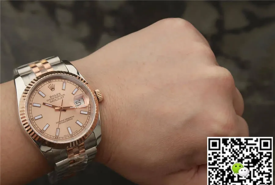 Rolex Datejust 116231 36MM GM Factory 1:1 Best Edition Replica Watch Rose Gold Strap