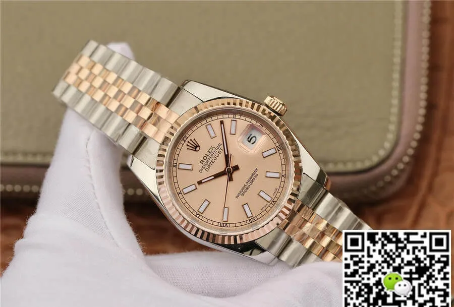 Rolex Datejust 116231 36MM GM Factory 1:1 Best Edition Replica Watch Rose Gold Strap
