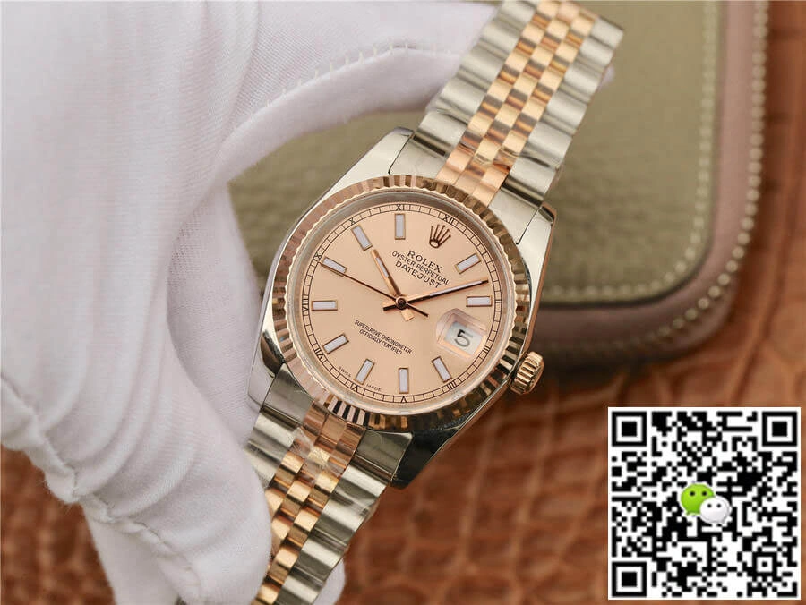 Rolex Datejust 116231 36MM GM Factory 1:1 Best Edition Replica Watch Rose Gold Strap
