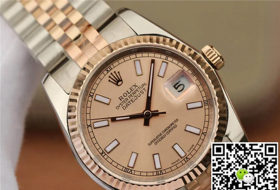 Rolex Datejust 116231 36MM GM Factory 1:1 Best Edition Replica Watch Rose Gold Strap