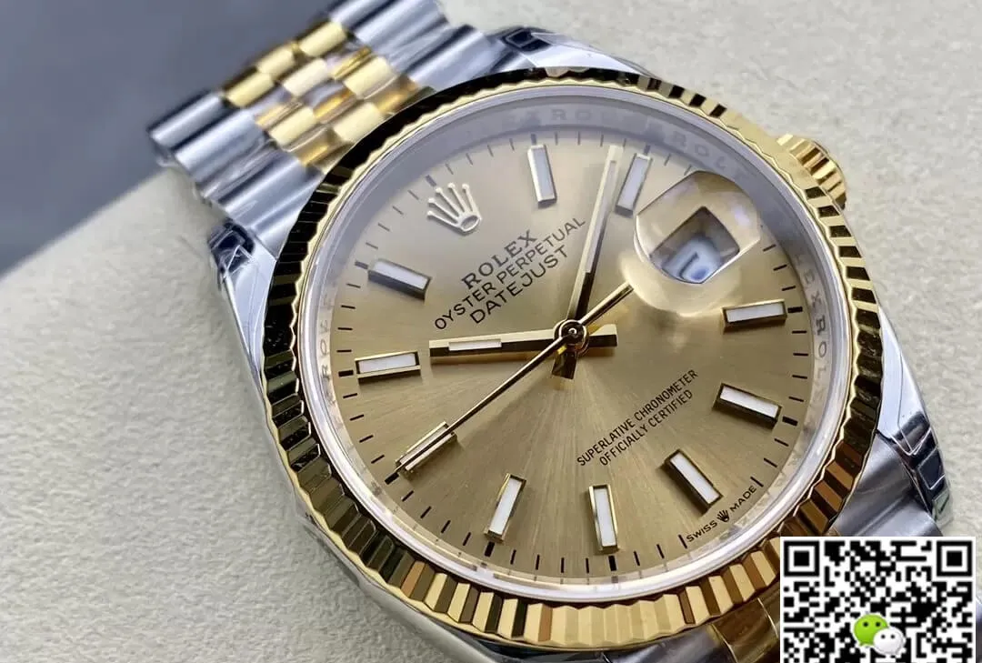 Rolex Datejust M126233-0015 VS Factory 1:1 Best Edition Replica Watch Champagne Dial