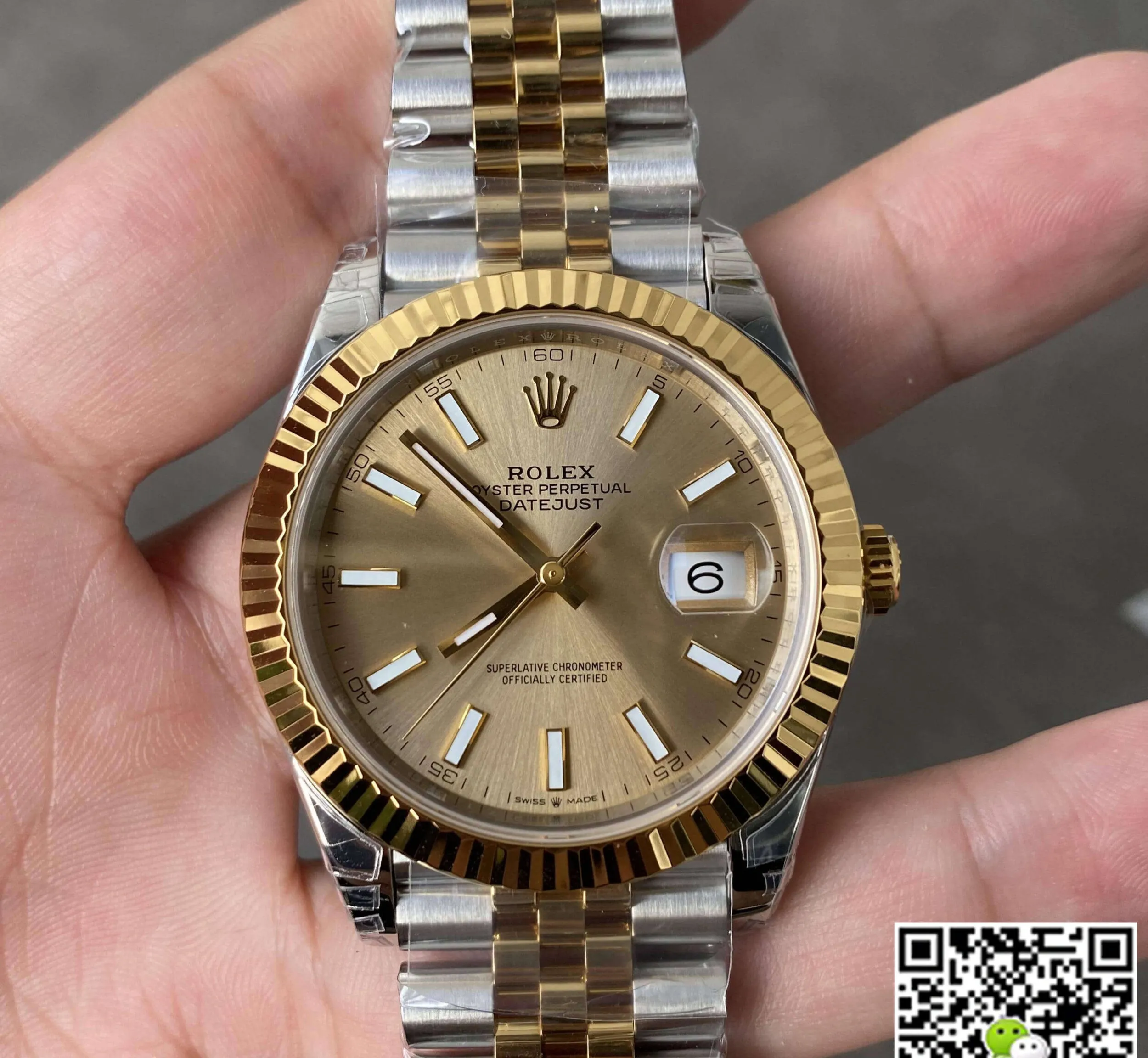 Rolex Datejust M126333-0010 41MM VS Factory 1:1 Best Edition Replica Watch Gold Dial
