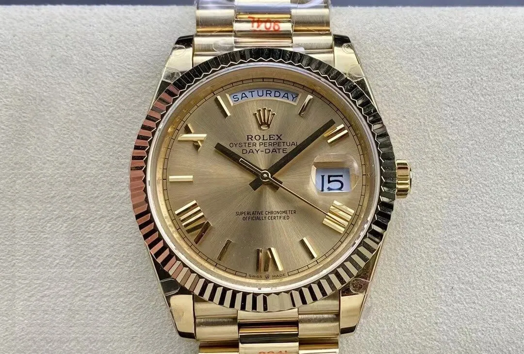 Rolex Day Date M228238-0006 GM Factory 1:1 Best Edition Replica Watch Gold Dial Case