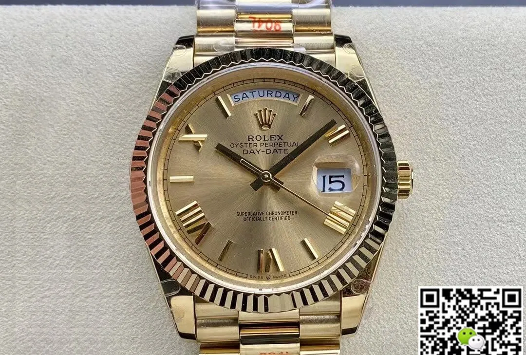 Rolex Day Date M228238-0006 GM Factory 1:1 Best Edition Replica Watch Gold Dial Case