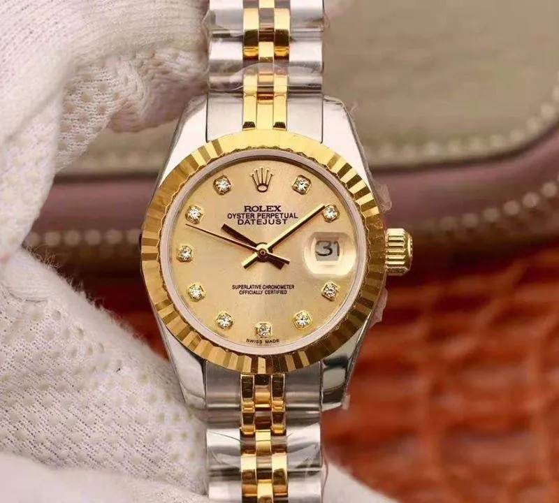 Rolex Lady Datejust M279173-0011 1:1 Best Edition Replica Watch Swiss NH05 Gold Dial