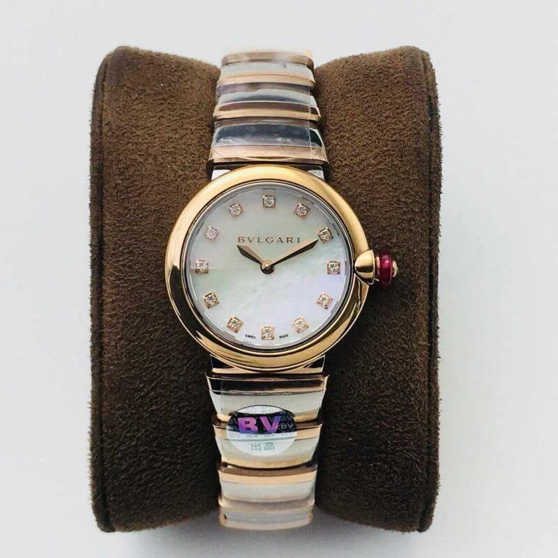 Bvlgari LVCEA 102194 BV Factory 1:1 Best Edition Replica Watch Rose Bezel White Dial