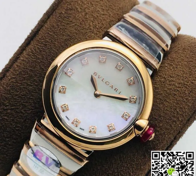 Bvlgari LVCEA 102194 BV Factory 1:1 Best Edition Replica Watch Rose Bezel White Dial
