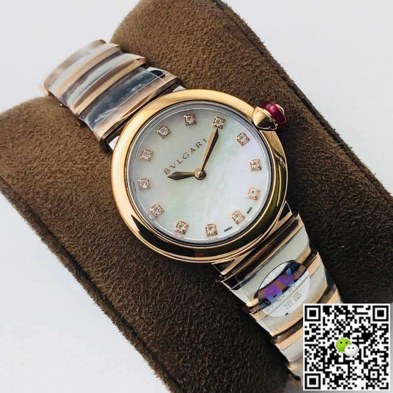 Bvlgari LVCEA 102194 BV Factory 1:1 Best Edition Replica Watch Rose Bezel White Dial