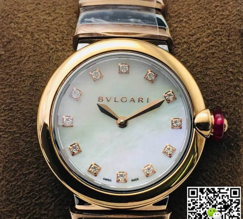 Bvlgari LVCEA 102194 BV Factory 1:1 Best Edition Replica Watch Rose Bezel White Dial