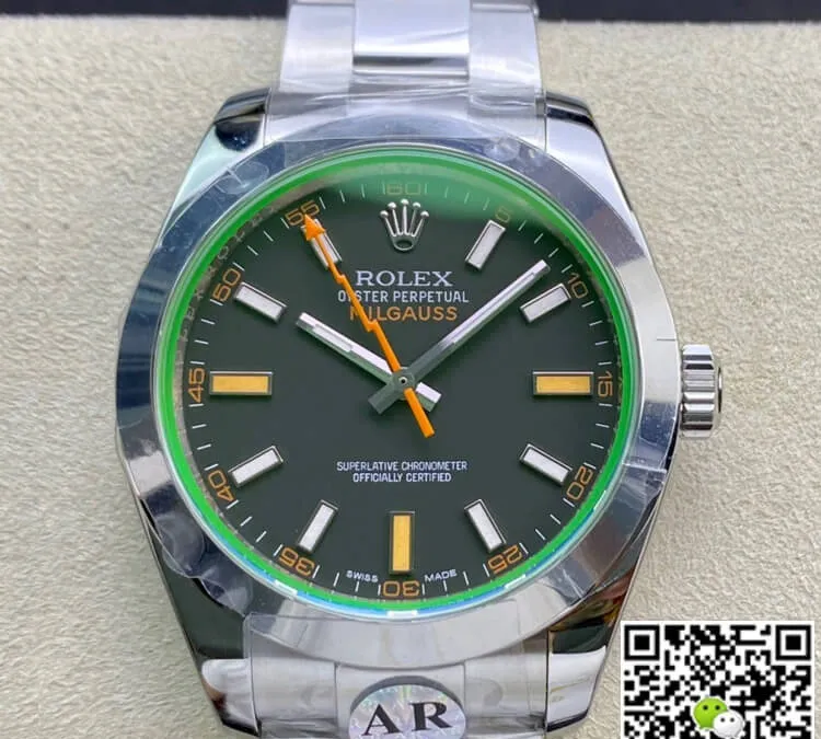 Rolex Milgauss 116400GV AR Factory 1:1 Best Edition Replica Watch Swiss ETA2824 Black Dial