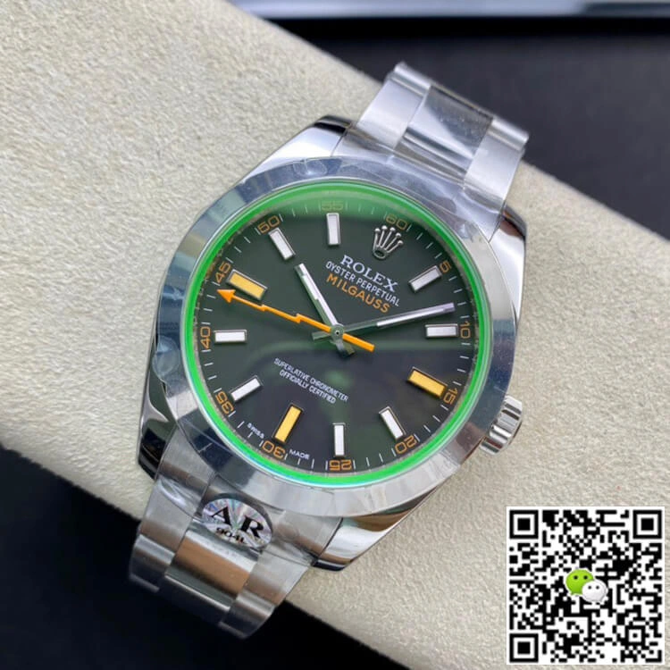 Rolex Milgauss 116400GV AR Factory 1:1 Best Edition Replica Watch Swiss ETA2824 Black Dial