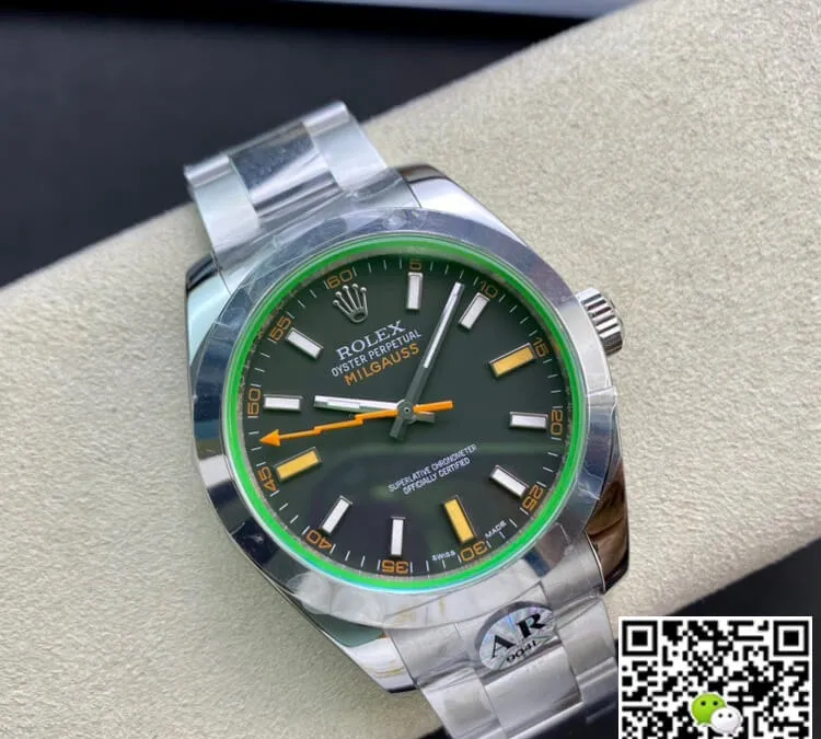 Rolex Milgauss 116400GV AR Factory 1:1 Best Edition Replica Watch Swiss ETA2824 Black Dial