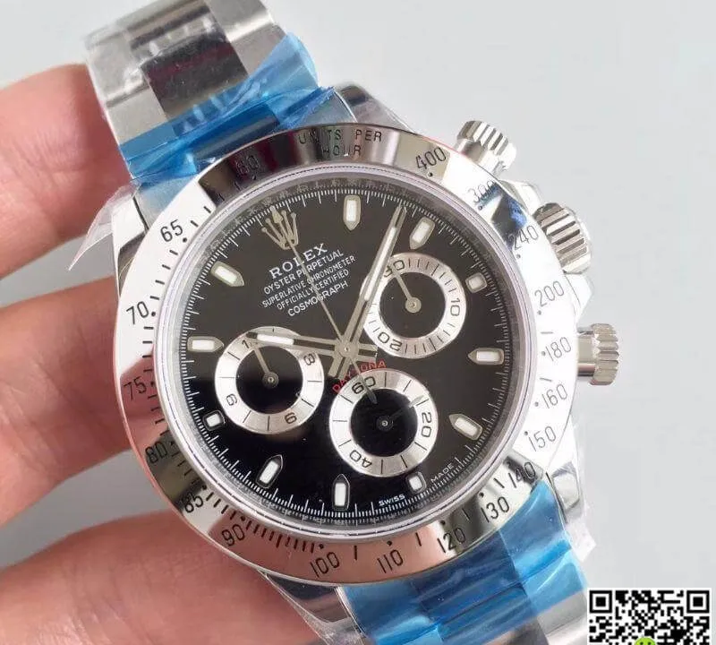 Rolex Daytona Cosmograph 116520 Noob Factory 1:1 Best Edition Replica Watch Swiss ETA4130 Black Dial