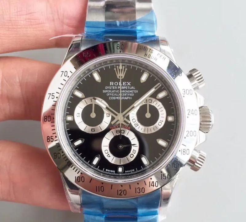 Rolex Daytona Cosmograph 116520 Noob Factory 1:1 Best Edition Replica Watch Swiss ETA4130 Black Dial