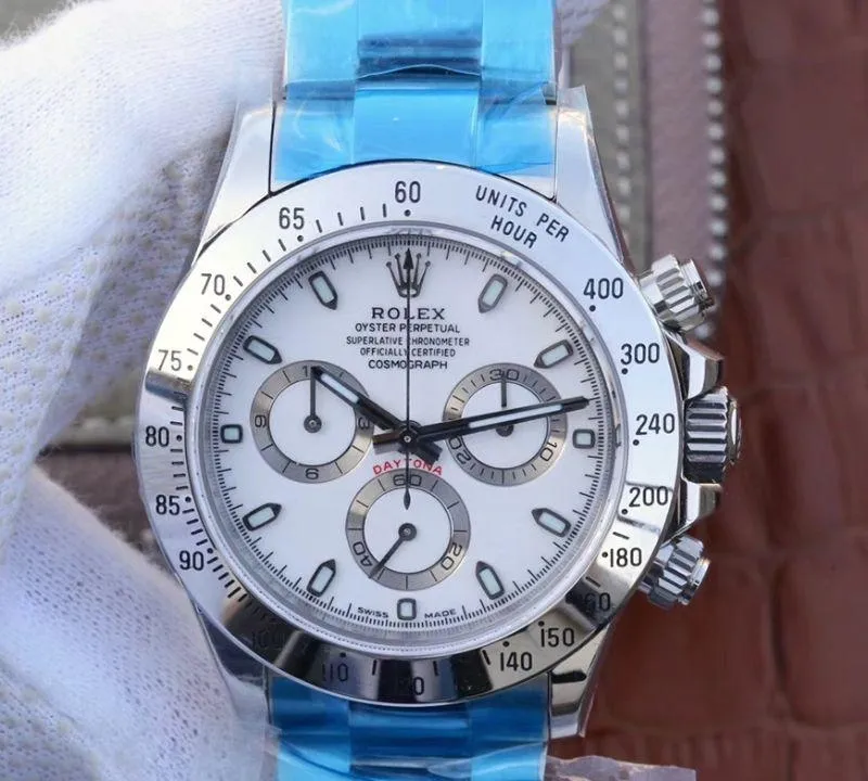 Rolex Daytona Cosmograph 116520 Noob Factory 1:1 Best Edition Replica Watch Swiss ETA4130 White Dial