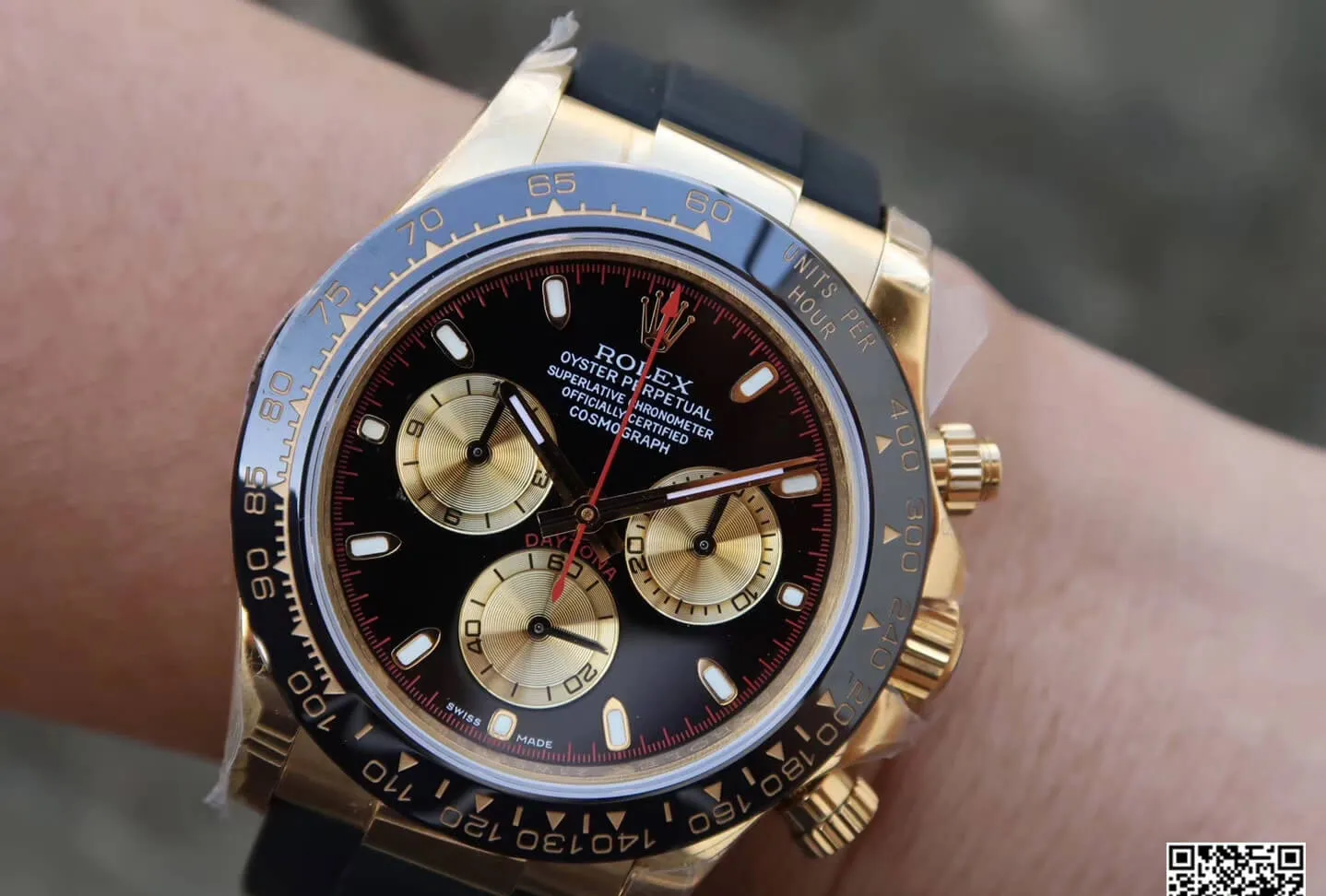 Rolex Daytona Cosmograph M116518ln-0047 JH Factory 1:1 Best Edition Replica Watch Black Rubber Strap