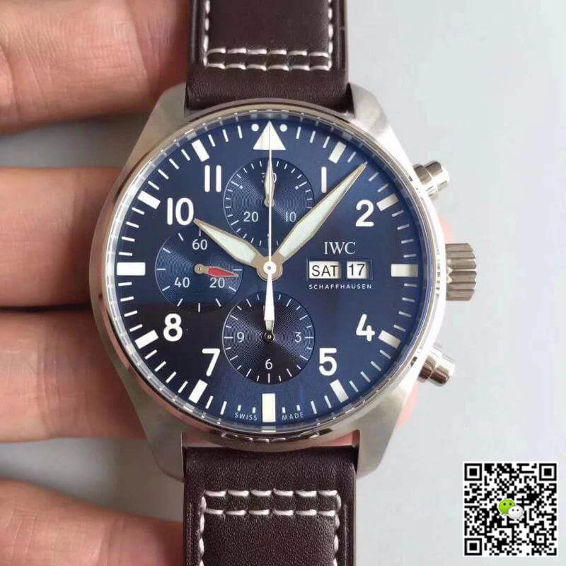 IWC Pilot Chronograph IW377714 ZF Factory 1:1 Best Edition Replica Watch Swiss ETA7750 Navy Blue Dial