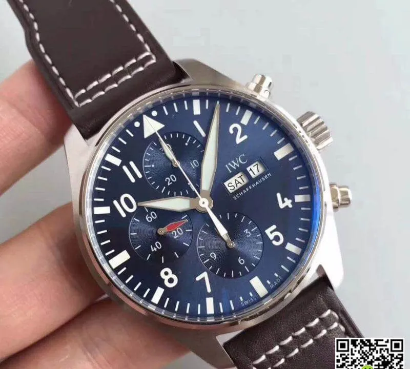 IWC Pilot Chronograph IW377714 ZF Factory 1:1 Best Edition Replica Watch Swiss ETA7750 Navy Blue Dial