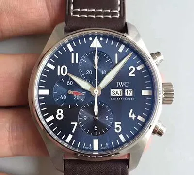 IWC Pilot Chronograph IW377714 ZF Factory 1:1 Best Edition Replica Watch Swiss ETA7750 Navy Blue Dial