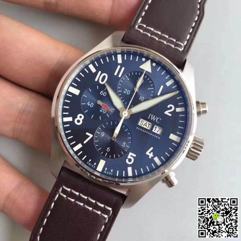 IWC Pilot Chronograph IW377714 ZF Factory 1:1 Best Edition Replica Watch Swiss ETA7750 Navy Blue Dial