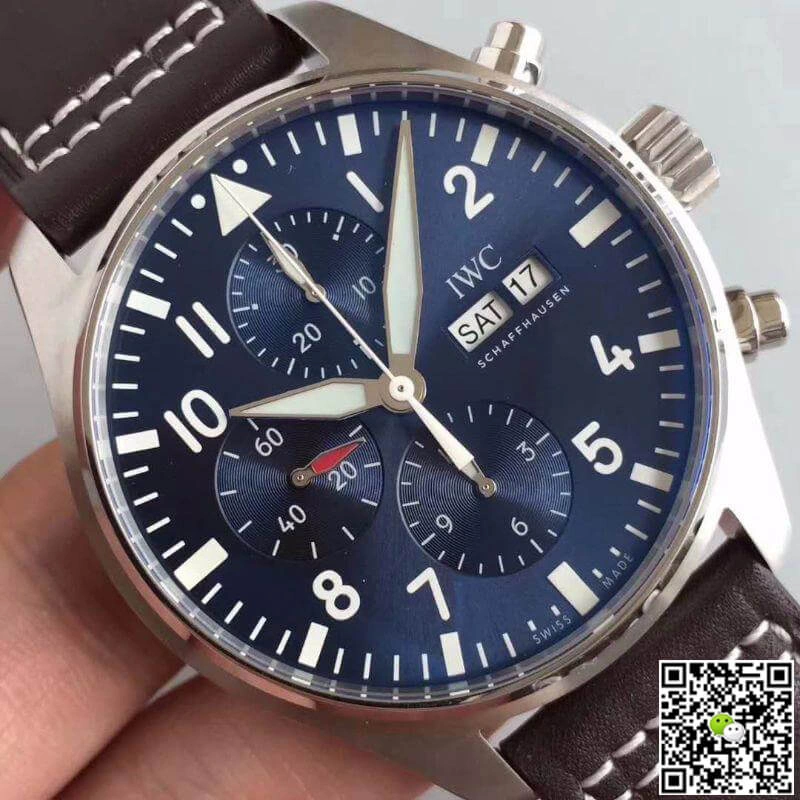 IWC Pilot Chronograph IW377714 ZF Factory 1:1 Best Edition Replica Watch Swiss ETA7750 Navy Blue Dial