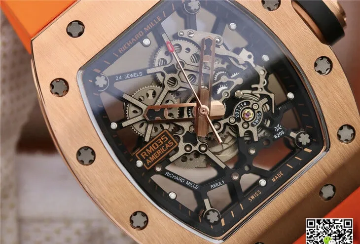 Richard Mille RM035 Americas KV Factory 1:1 Best Edition Replica Watch Skeleton Dial