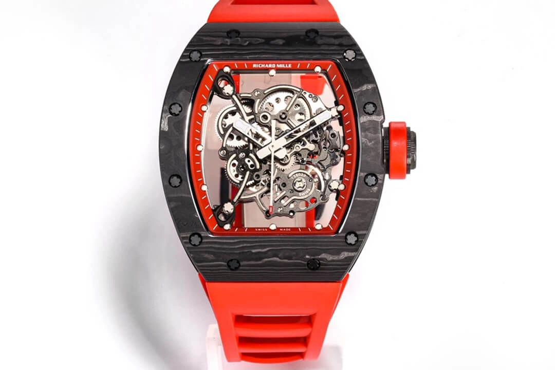Richard Mille RM055 NTPT BBR Factory 1:1 Best Edition Replica Watch Red Rubber Strap