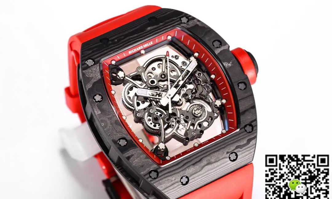 Richard Mille RM055 NTPT BBR Factory 1:1 Best Edition Replica Watch Red Rubber Strap