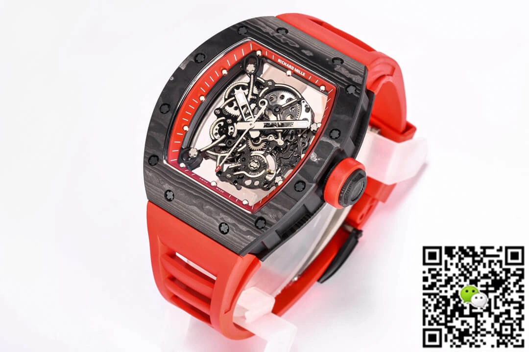 Richard Mille RM055 NTPT BBR Factory 1:1 Best Edition Replica Watch Red Rubber Strap