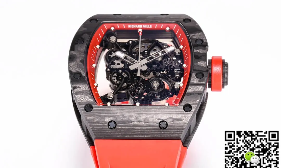 Richard Mille RM055 NTPT BBR Factory 1:1 Best Edition Replica Watch Red Rubber Strap