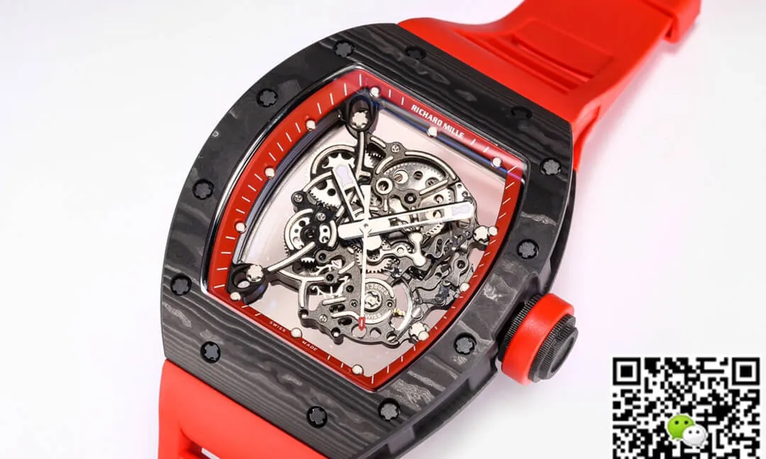 Richard Mille RM055 NTPT BBR Factory 1:1 Best Edition Replica Watch Red Rubber Strap