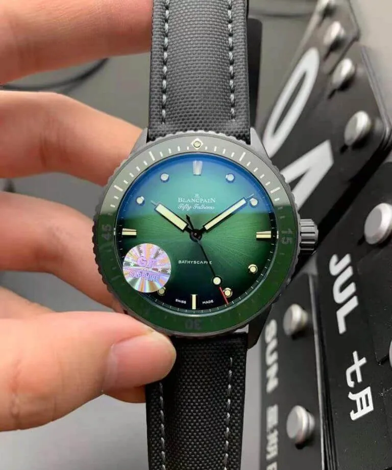 Blancpain Fifty Fathoms Bathyscaphe Mokkarran 5005 0153 NABA GF Factory 1:1 Best Edition Replica Watch Green Bezel