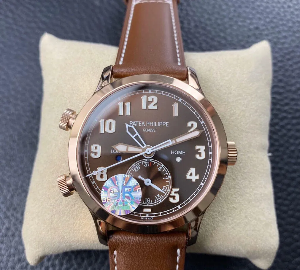 Patek Philippe Calatrava 5524R-001 GR Factory 1:1 Best Edition Replica Watch Brown Strap