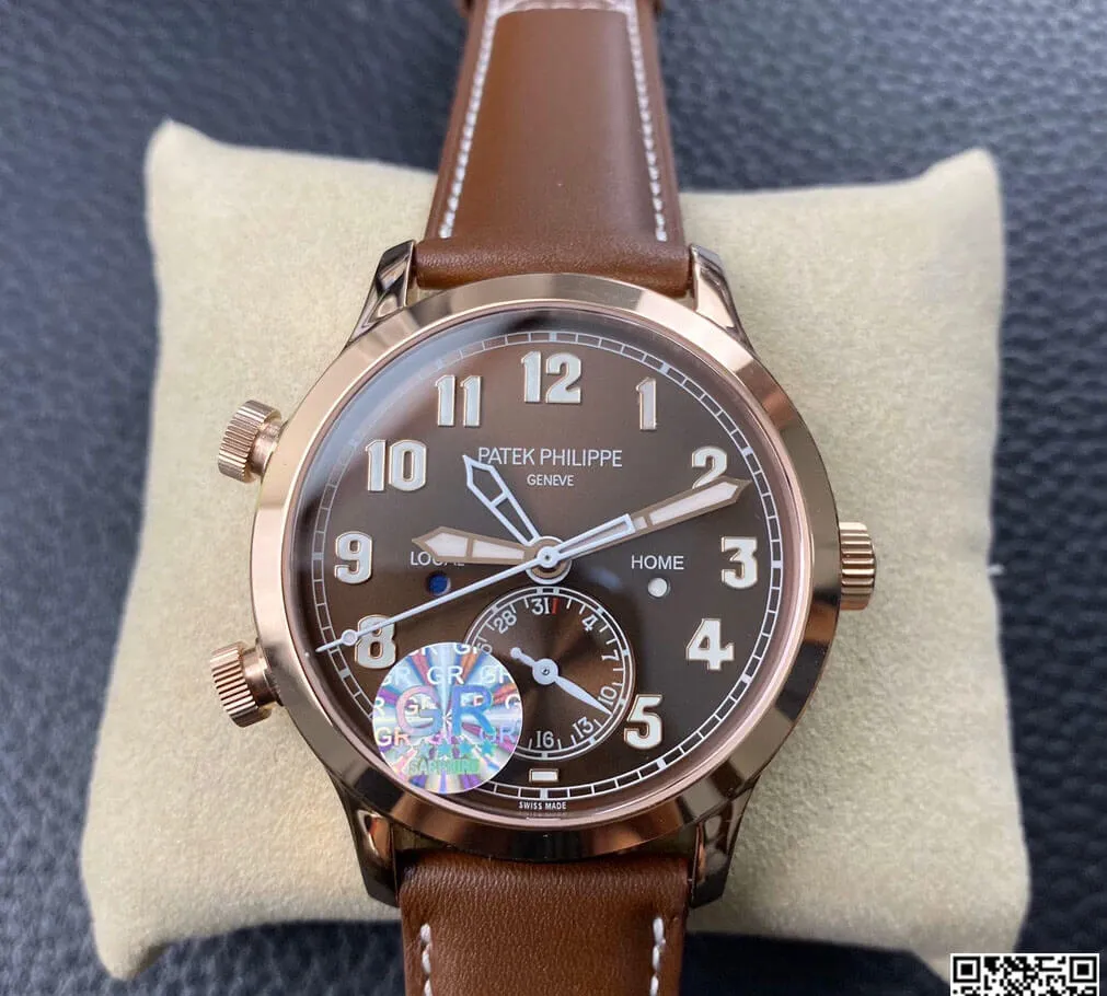 Patek Philippe Calatrava 5524R-001 GR Factory 1:1 Best Edition Replica Watch Brown Strap