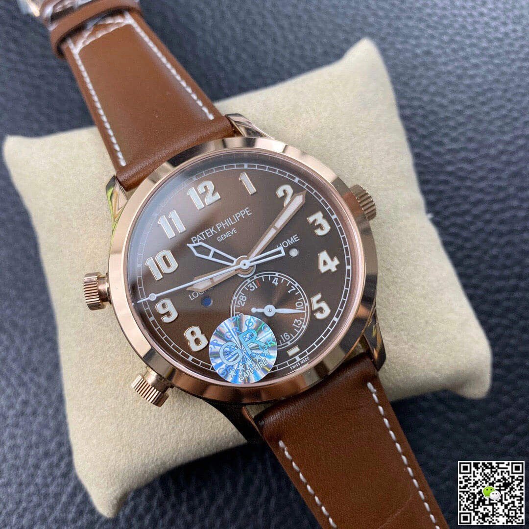 Patek Philippe Calatrava 5524R-001 GR Factory 1:1 Best Edition Replica Watch Brown Strap
