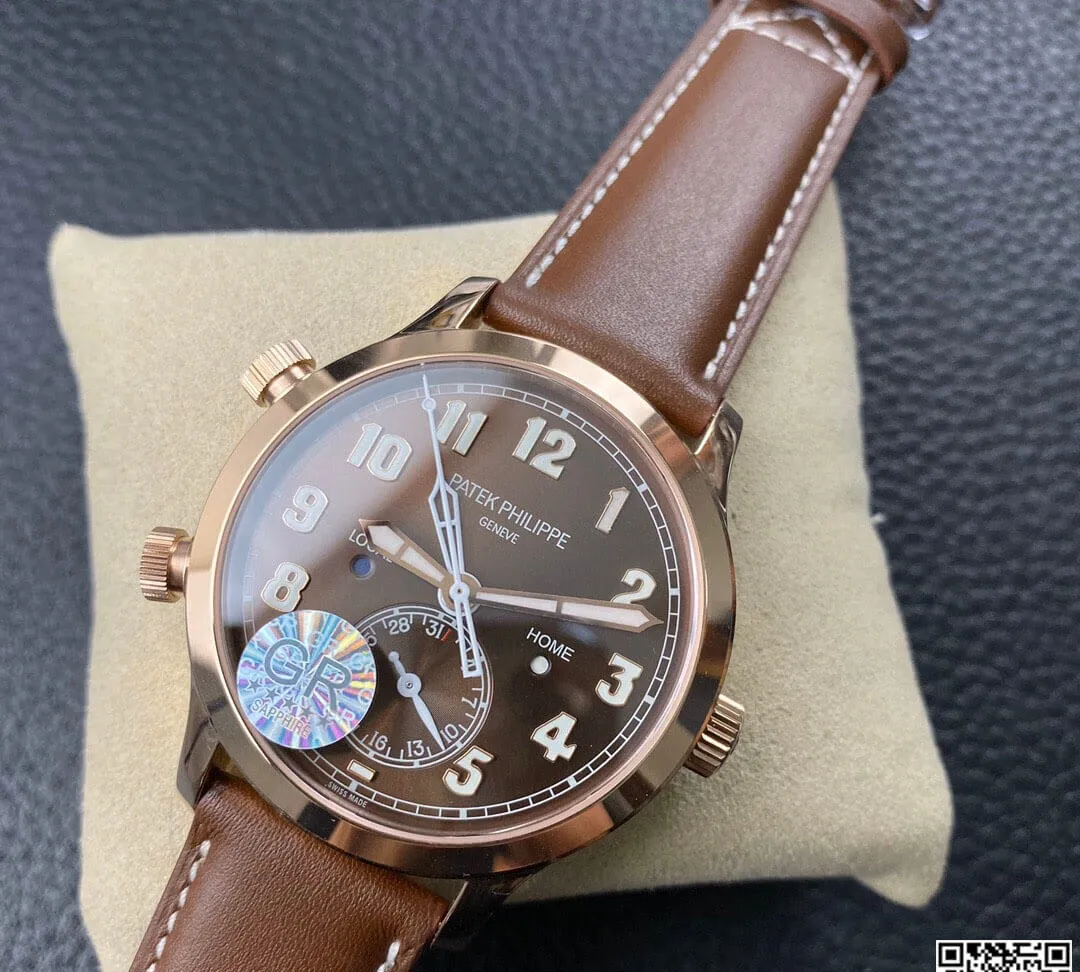 Patek Philippe Calatrava 5524R-001 GR Factory 1:1 Best Edition Replica Watch Brown Strap