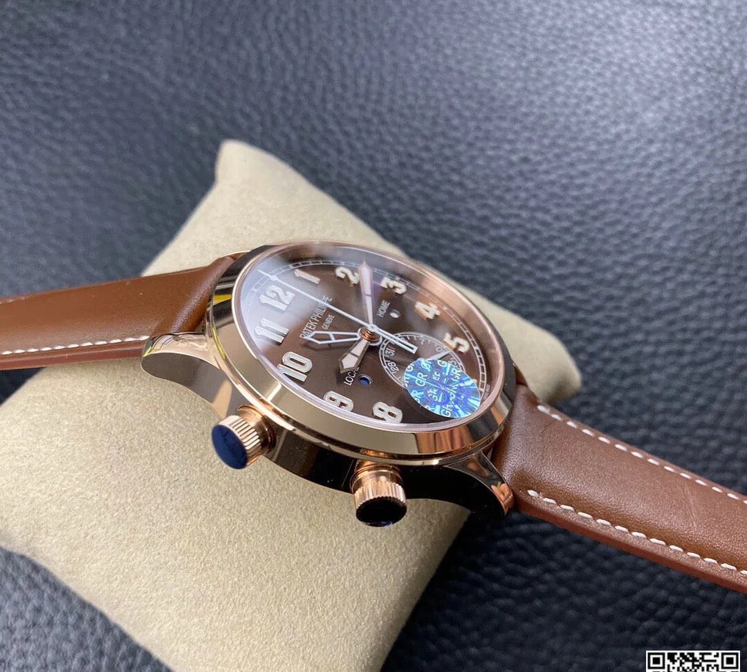 Patek Philippe Calatrava 5524R-001 GR Factory 1:1 Best Edition Replica Watch Brown Strap