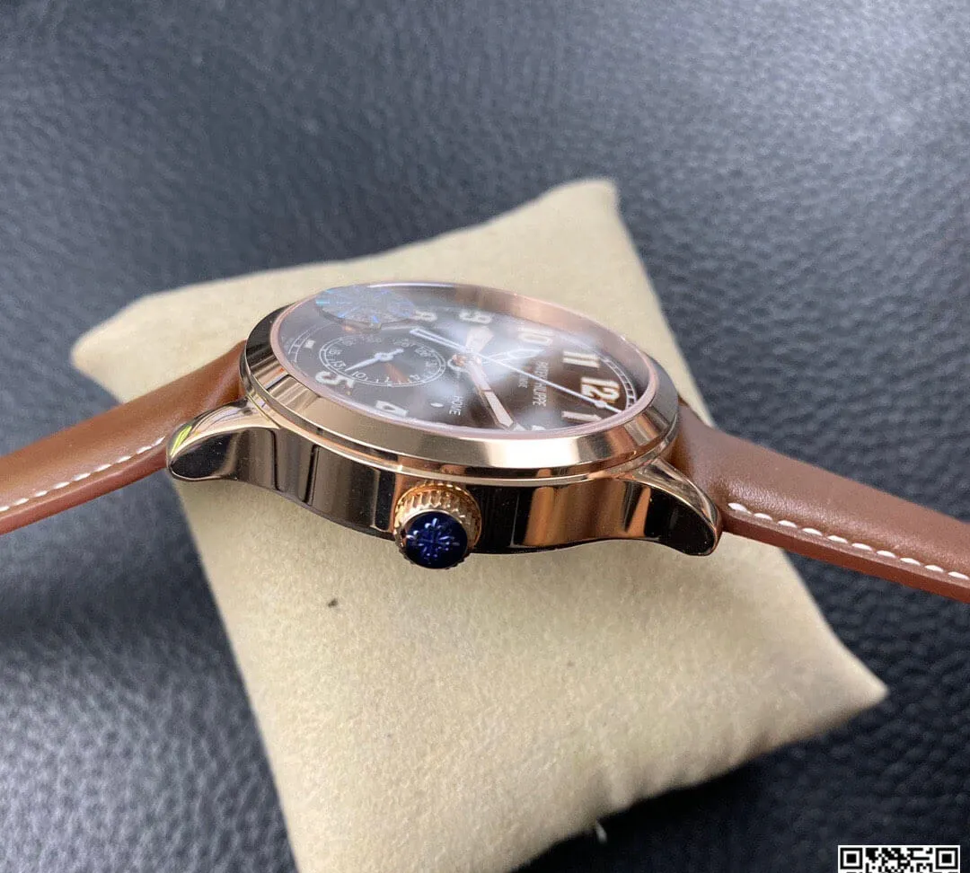 Patek Philippe Calatrava 5524R-001 GR Factory 1:1 Best Edition Replica Watch Brown Strap