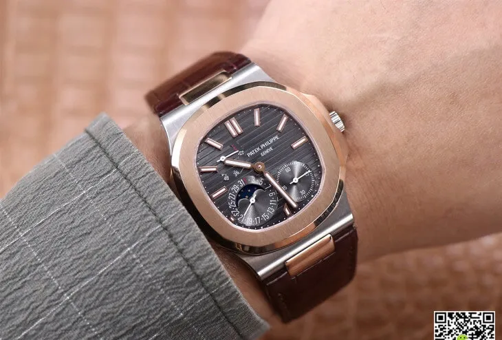 Patek Philippe Nautilus 5712GR-001 PF Factory 1:1 Best Edition Replica Watch Brown Strap