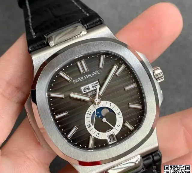 Patek Philippe Nautilus 5726 1A-001 GR Factory 1:1 Best Edition Replica Watch Black Strap