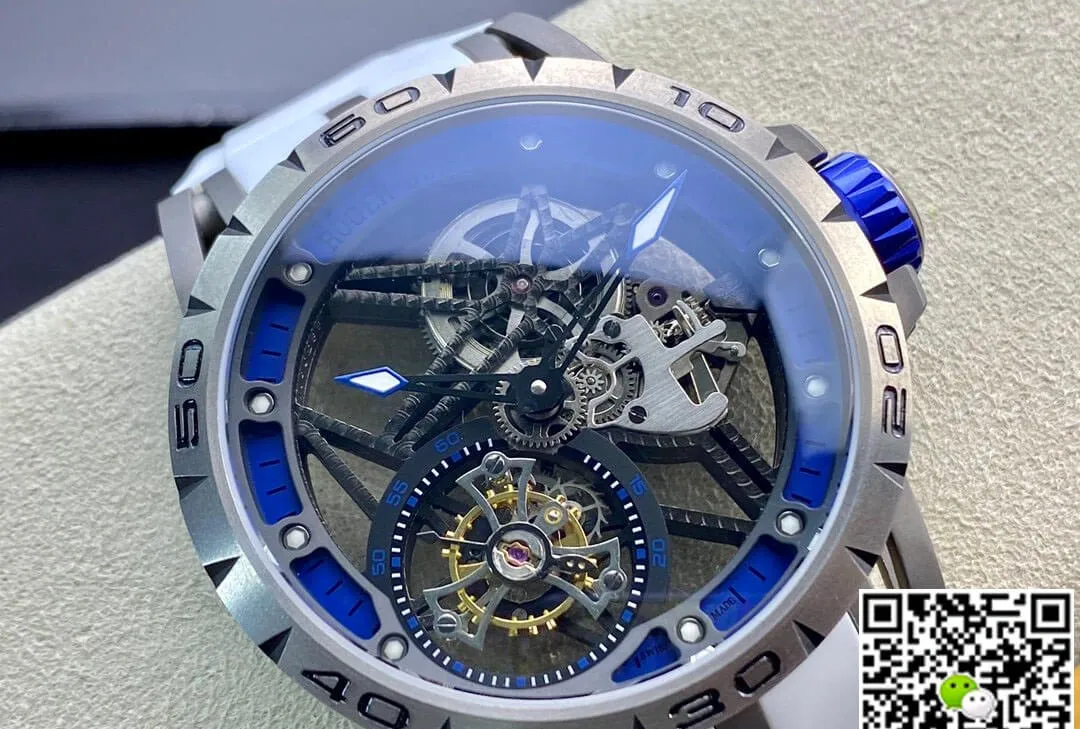 Roger Dubuis Excalibur RDDBEX0479 BBR Factory 1:1 Best Edition Replica Watch Tourbillon White Strap